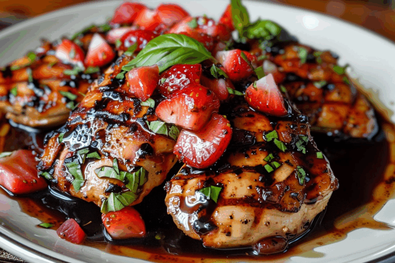Balsamic Chicken with Strawberry Basil Relish