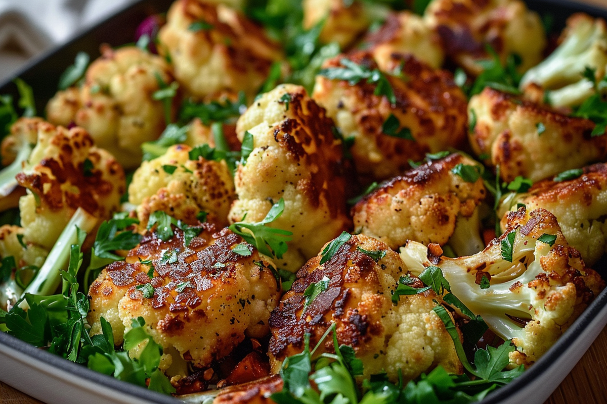Oven-Roasted Cauliflower and Halloumi