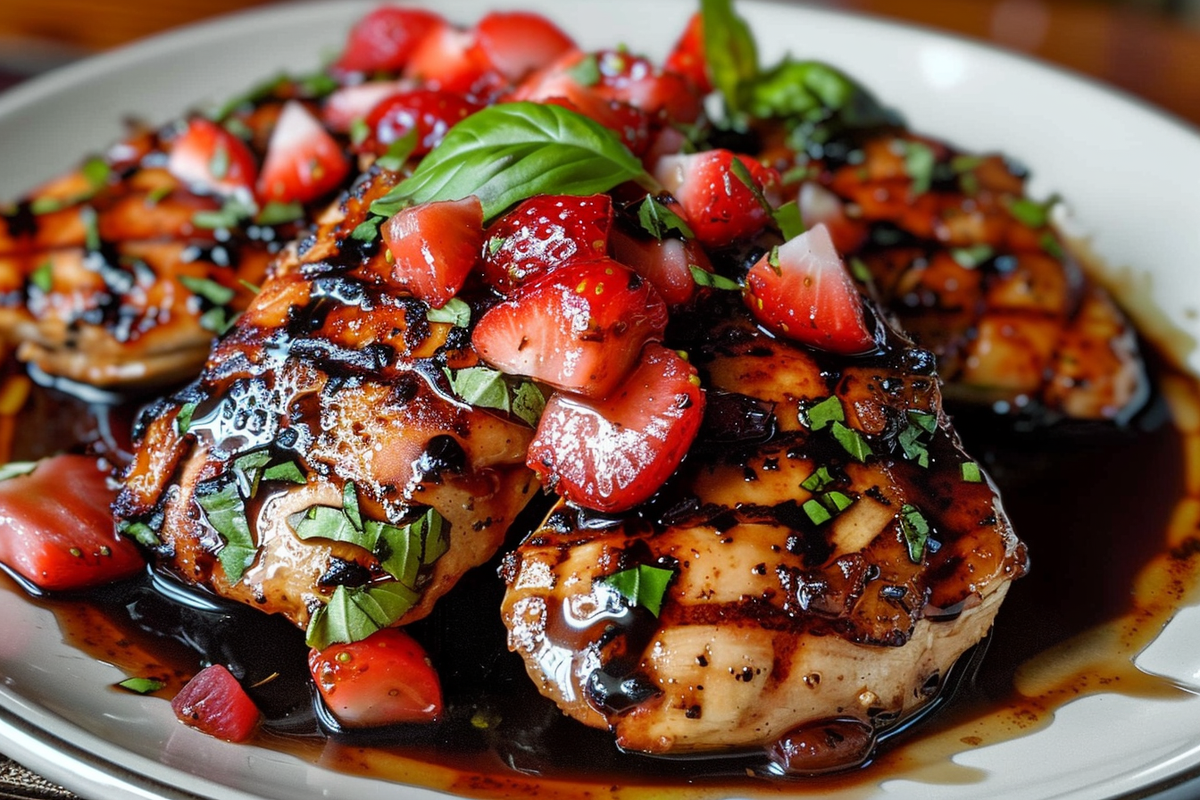 Balsamic Chicken with Strawberry Basil Relish