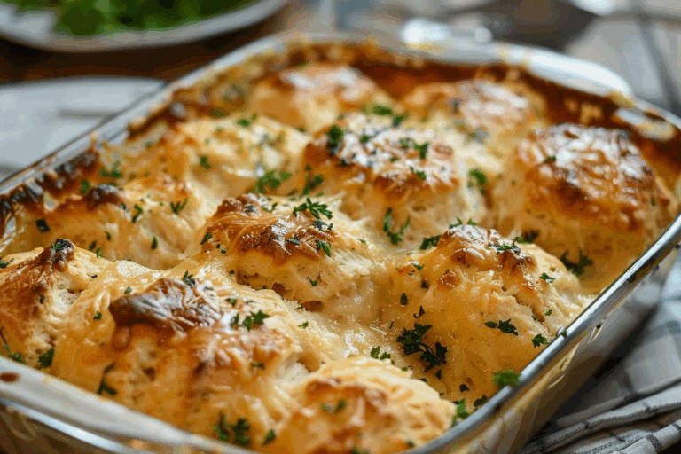 Cheddar Chicken Biscuit Bake