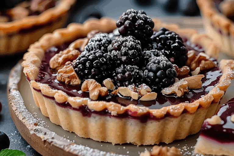 Blackberry Vanilla Hazelnut Tart