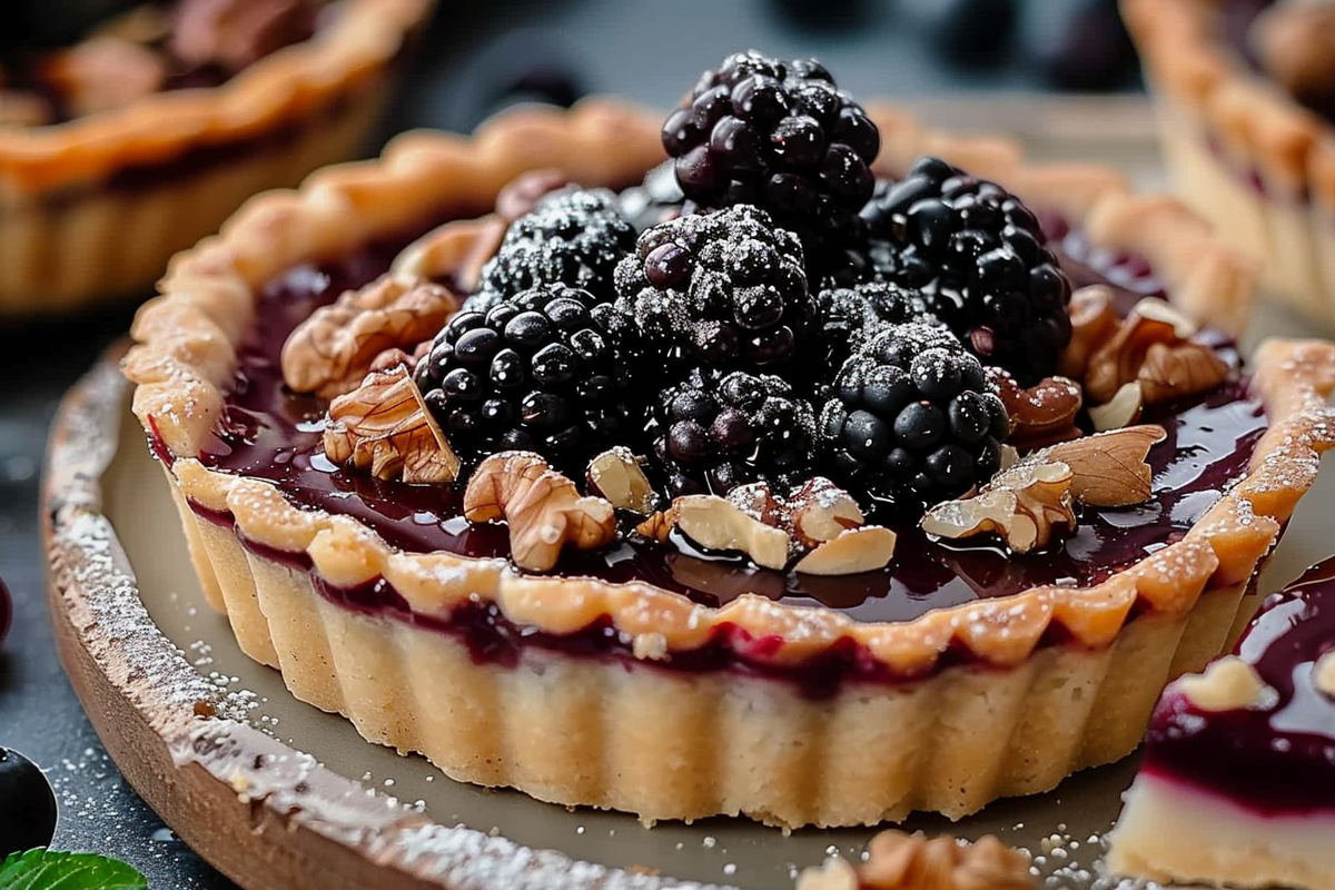 Blackberry Vanilla Hazelnut Tart