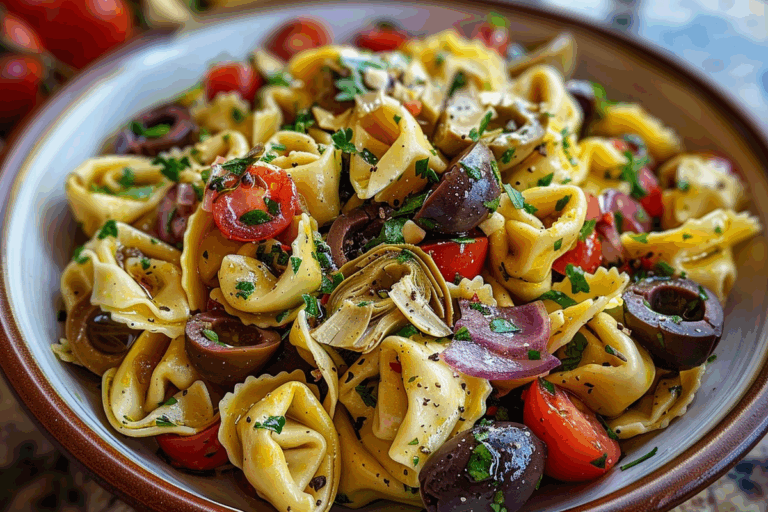Mediterranean Tortellini Salad with Artichokes and Olives