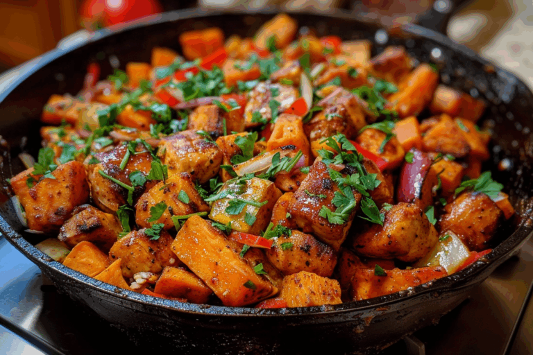 Smoky BBQ Chicken and Sweet Potato Skillet