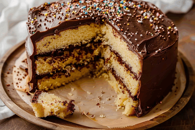 Vanilla Cake with Chocolate Frosting