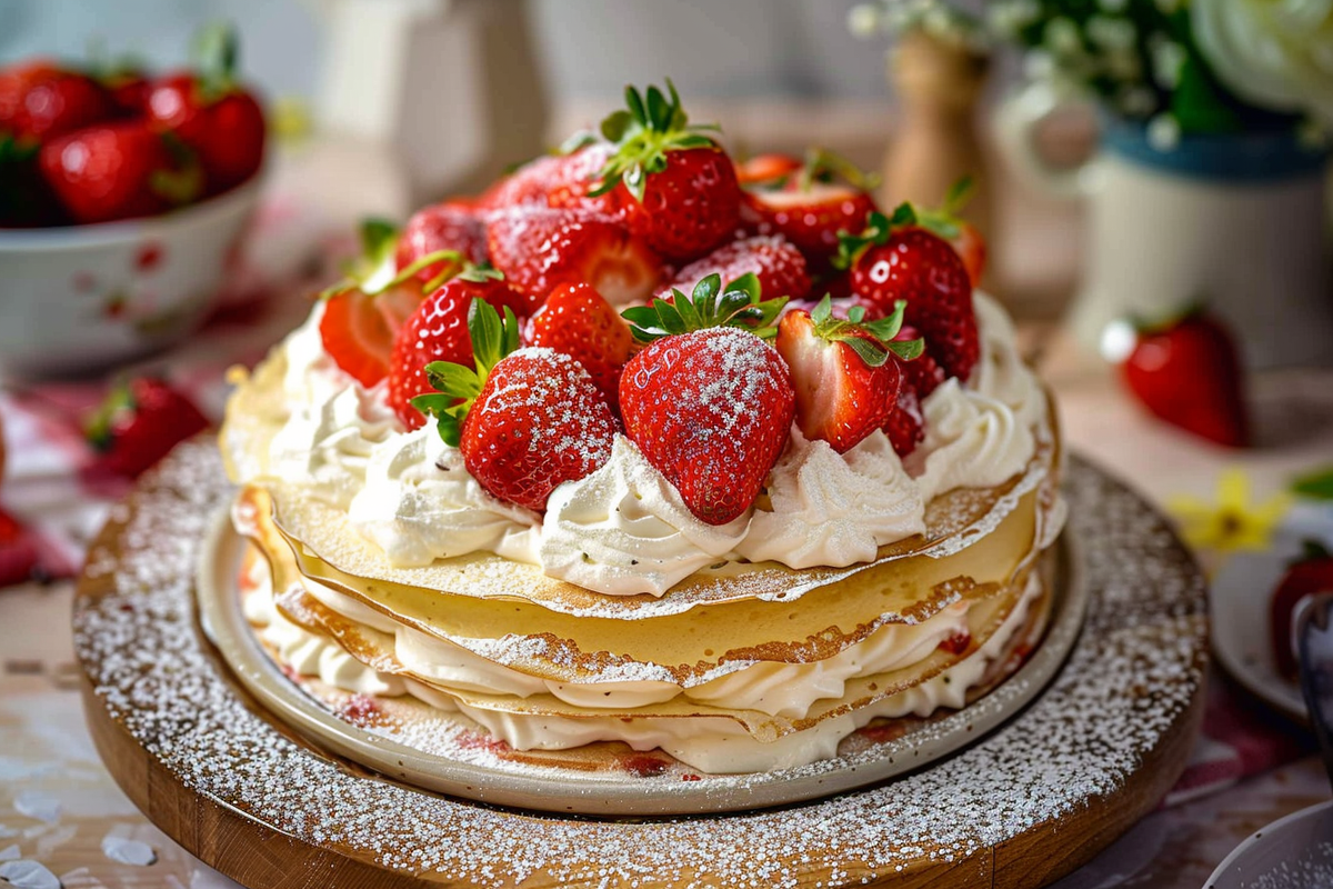 Strawberry Creepe Cake