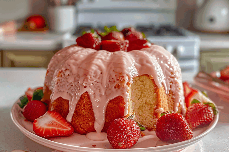 Strawberry Cream Cheese Pound Cake