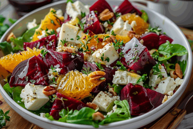 Roasted Beet and Feta Salad with Orange Vinaigrette