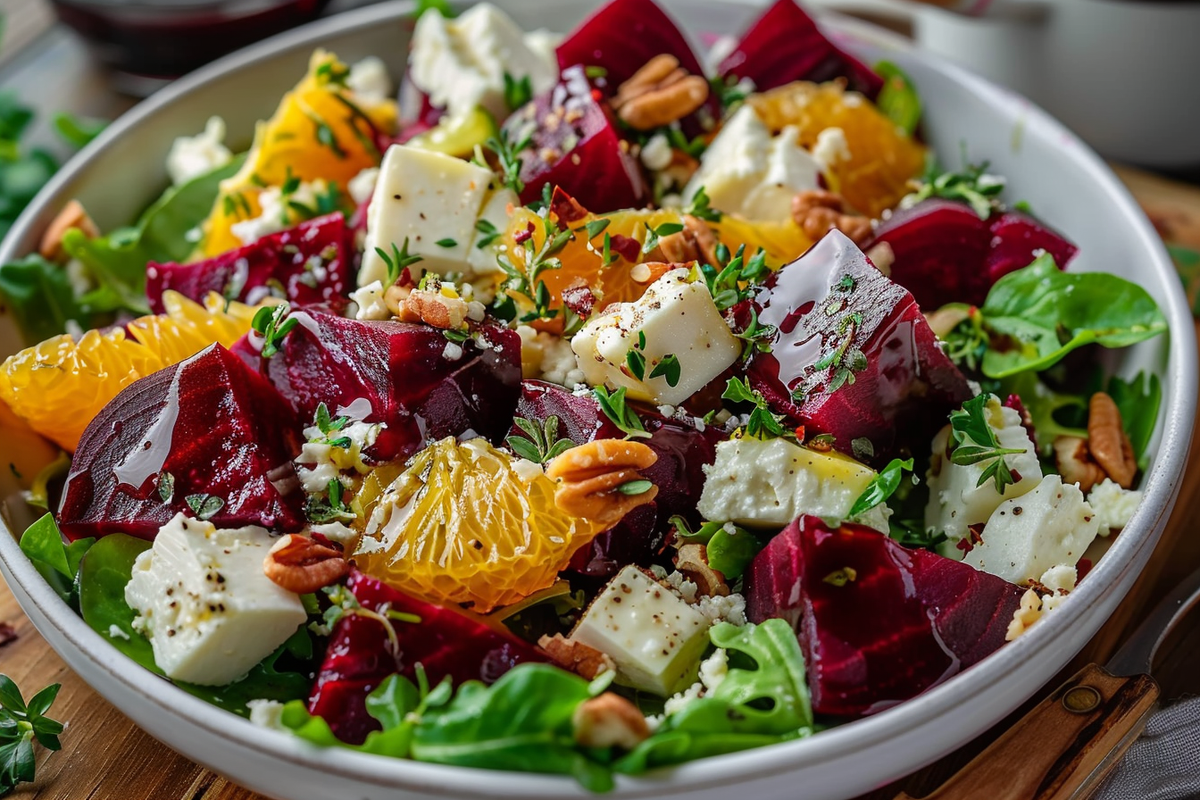 Roasted Beet and Feta Salad with Orange Vinaigrette