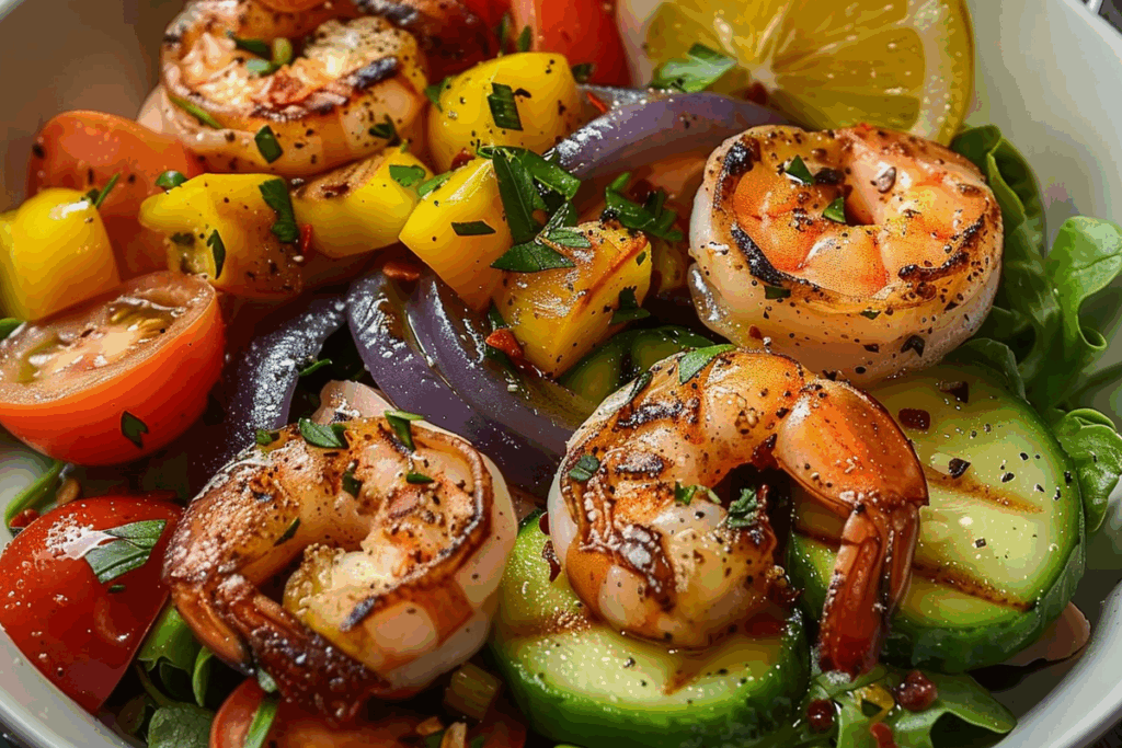 Grilled Shrimp & Summer Veggie Salad