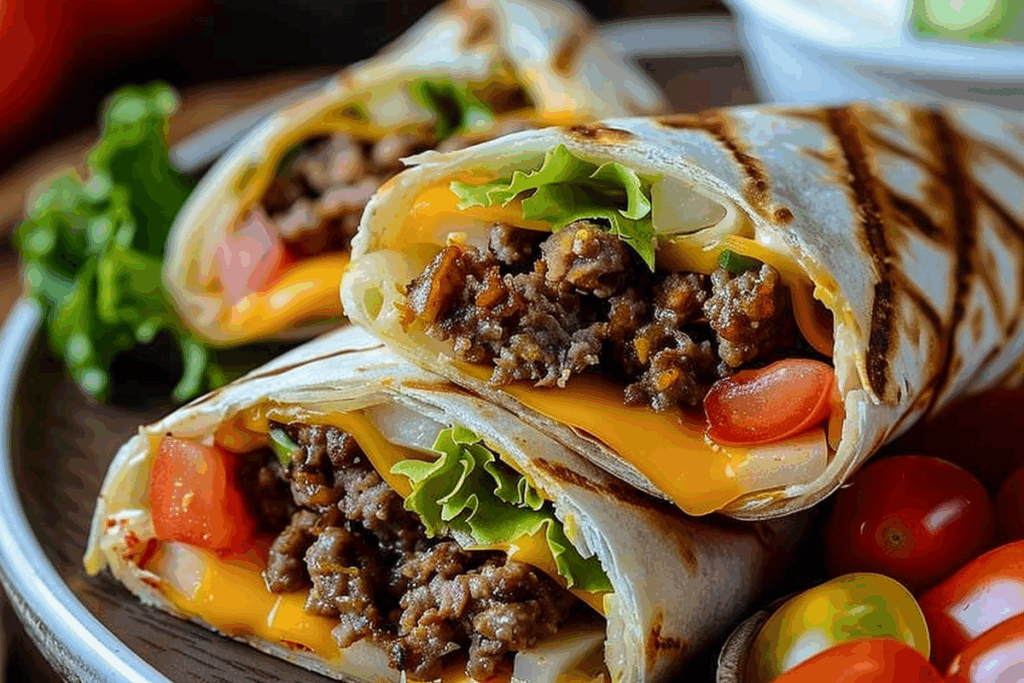 Grilled Cheeseburger Wraps