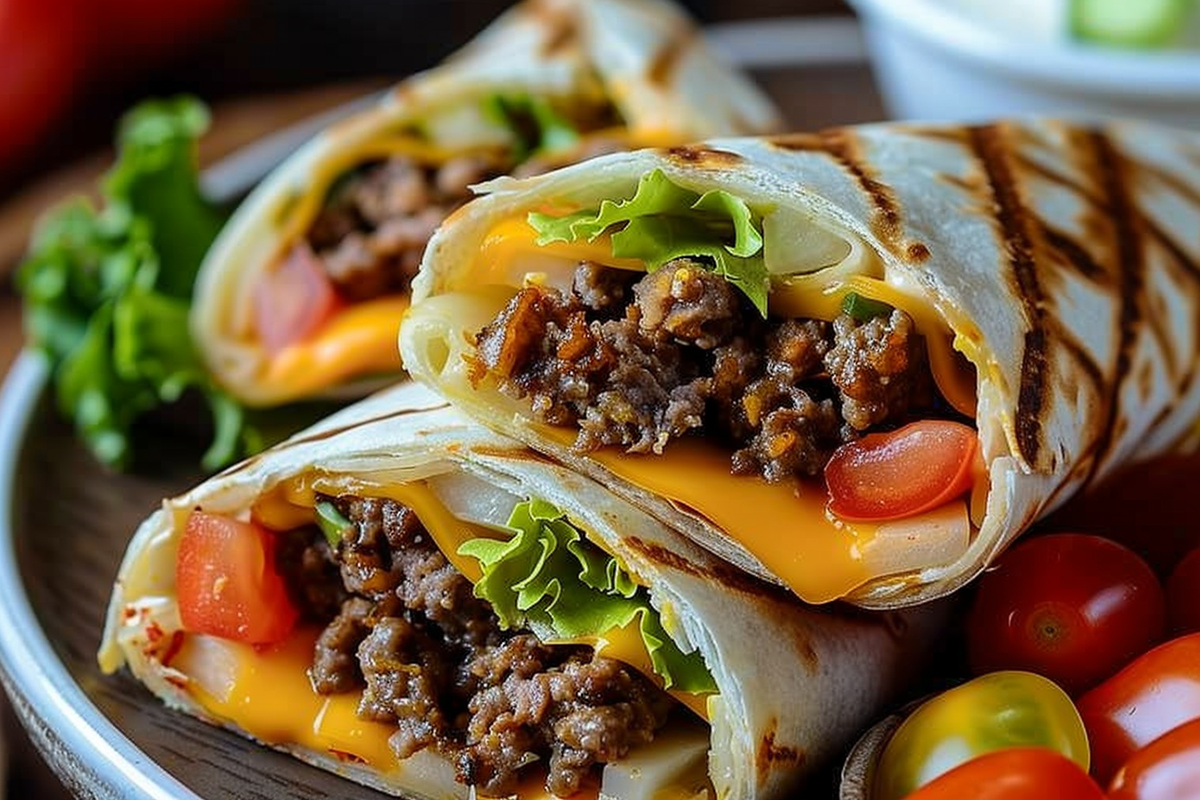 Grilled Cheeseburger Wraps