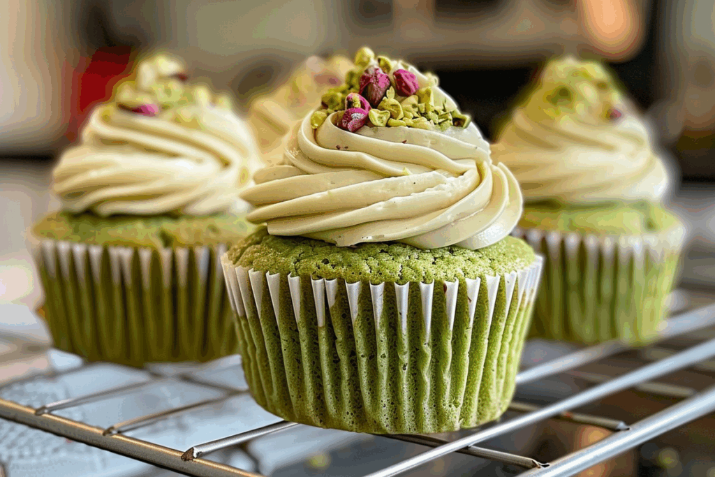 Pistachio Cupcakes with Vanilla Buttercream