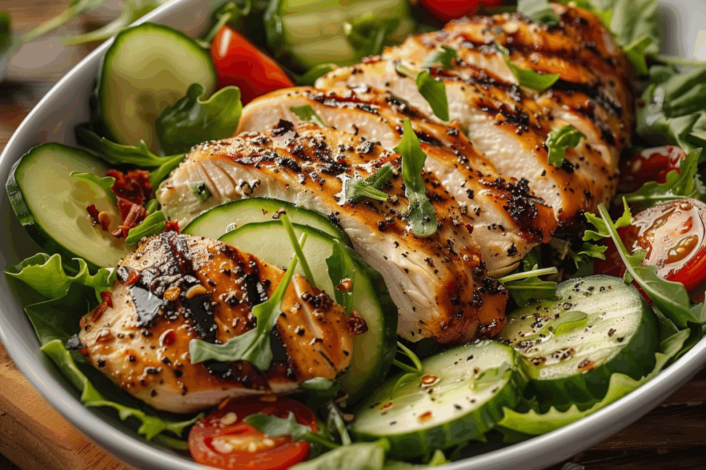 Grilled Chicken And Cucumber Garden Salad