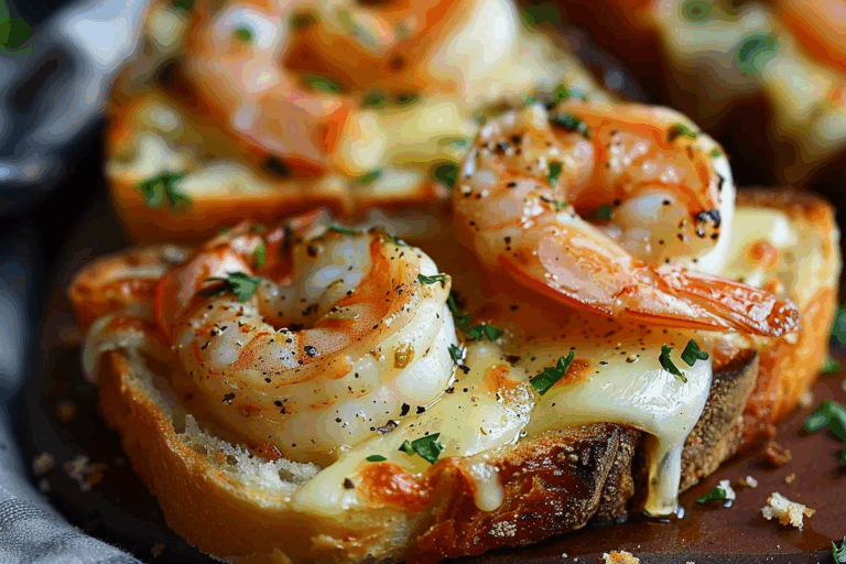 Cheesy Garlic Bread Shrimp Grilled Cheese