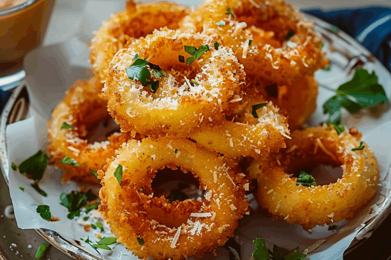 Golden Mozzarella-Stuffed Onion Rings