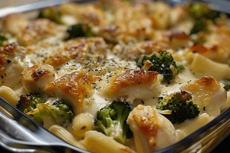 Chicken and Broccoli Baked Alfredo