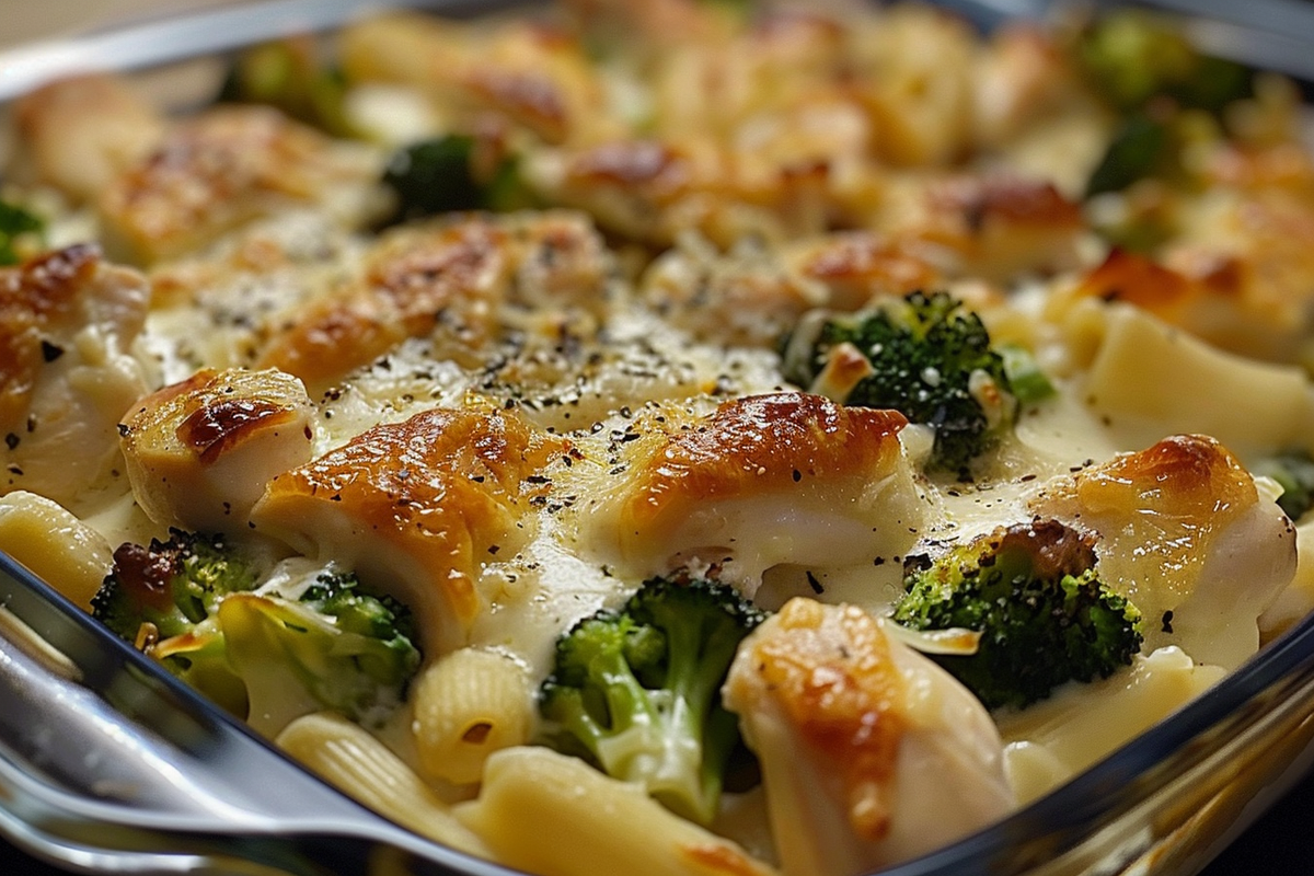 Chicken and Broccoli Baked Alfredo
