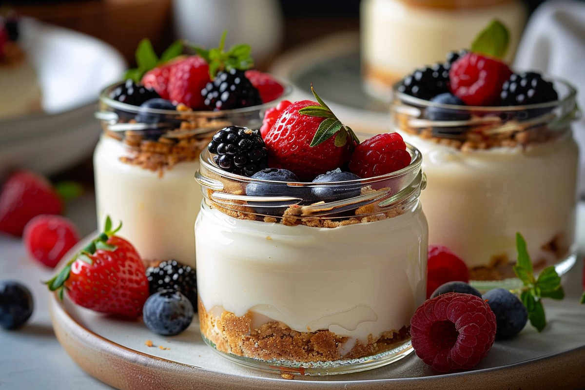 Creamy Greek Yogurt Cheesecake Jars