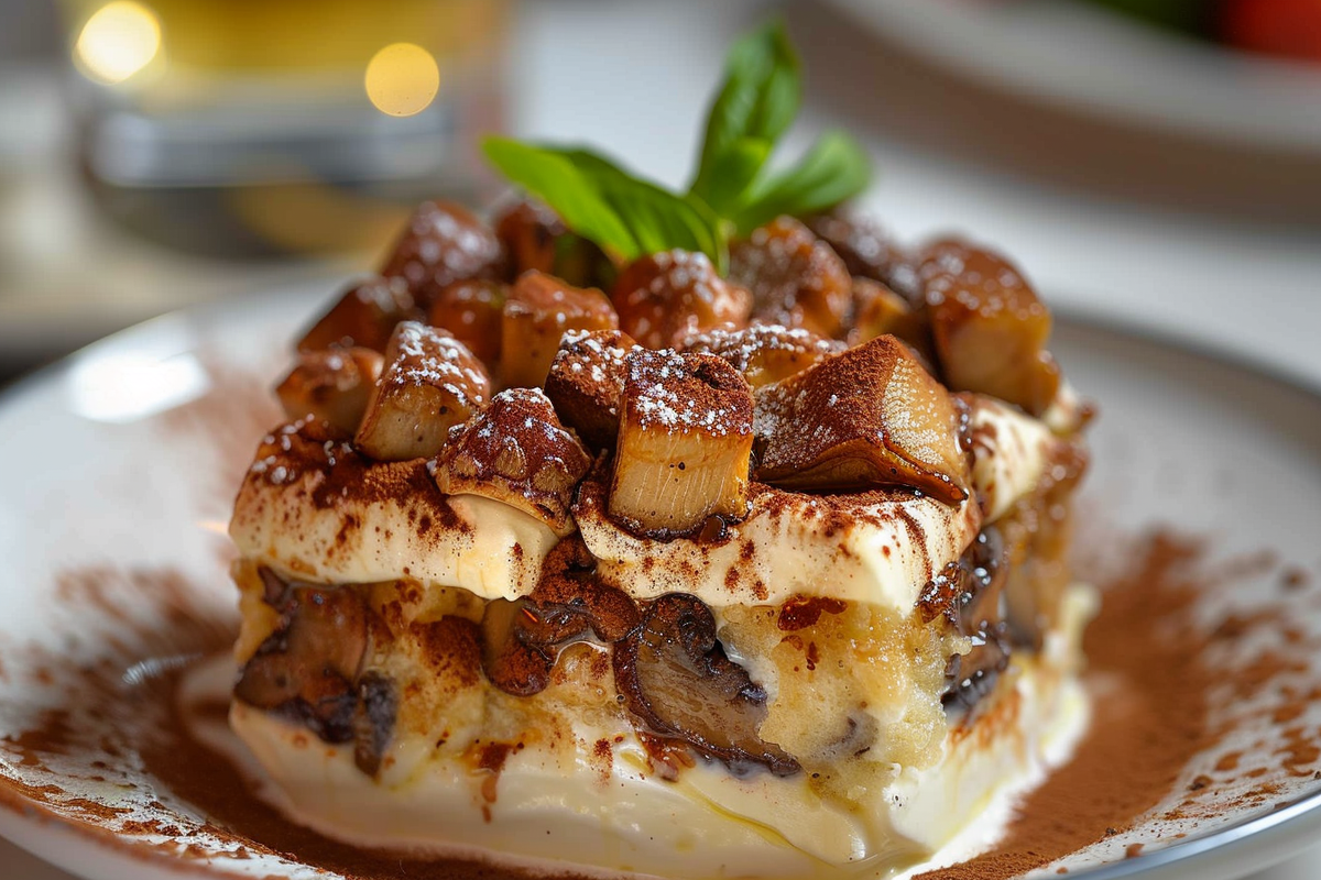 Savory Mushroom Tiramisu with Parmesan Cloud