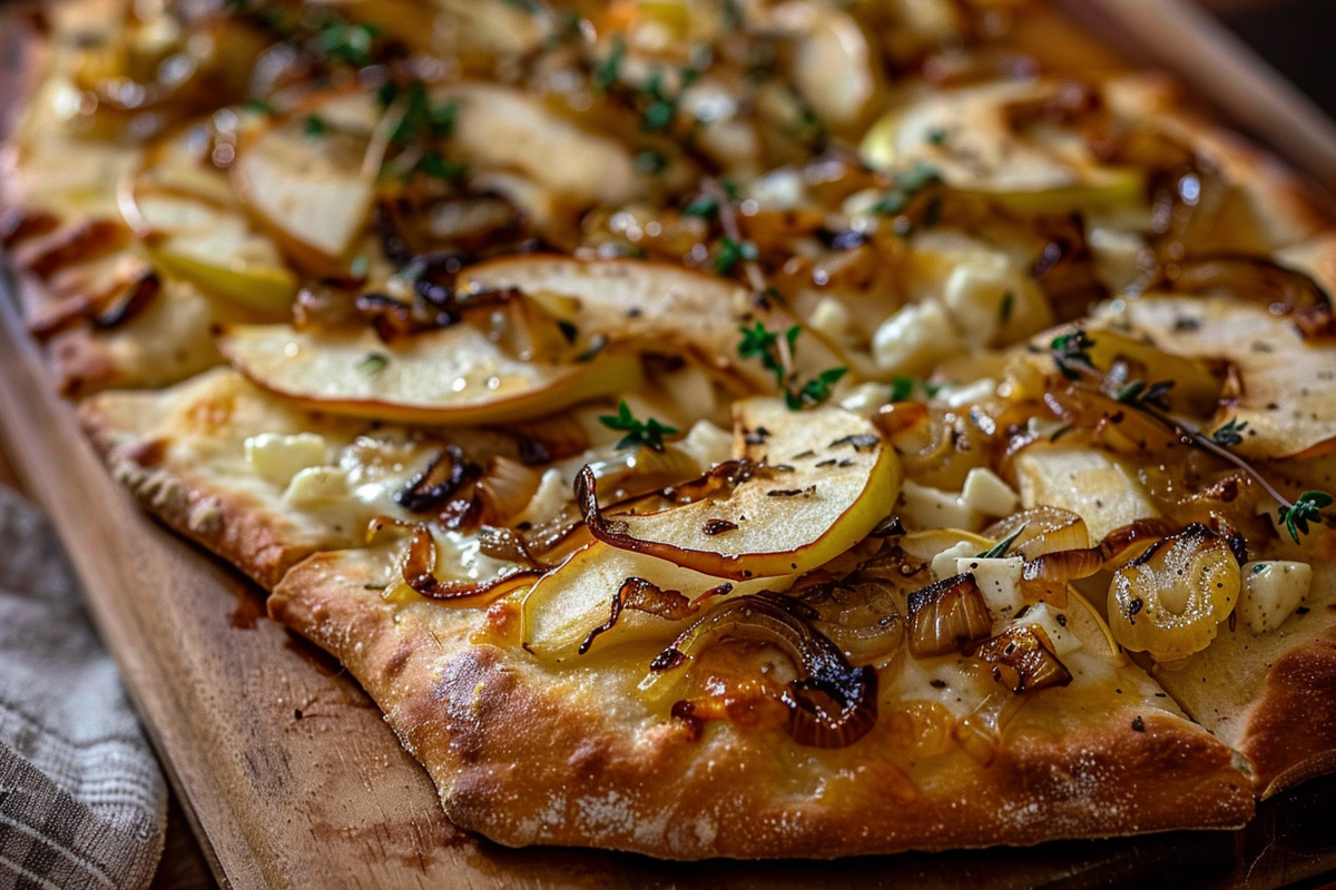 Apple Brie & Caramelized Onion Flatbread
