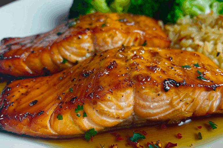 Honey Garlic Butter Glazed Salmon