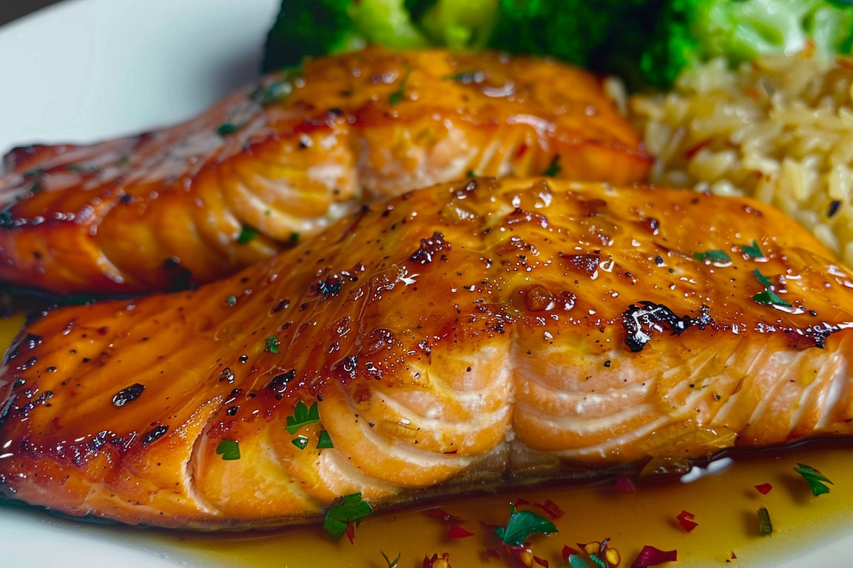Honey Garlic Butter Glazed Salmon