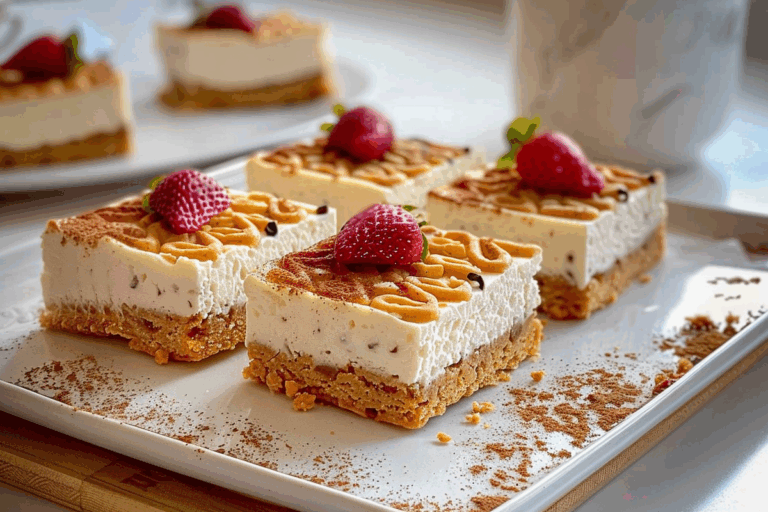 No-Bake Biscuit Cheesecake Bars