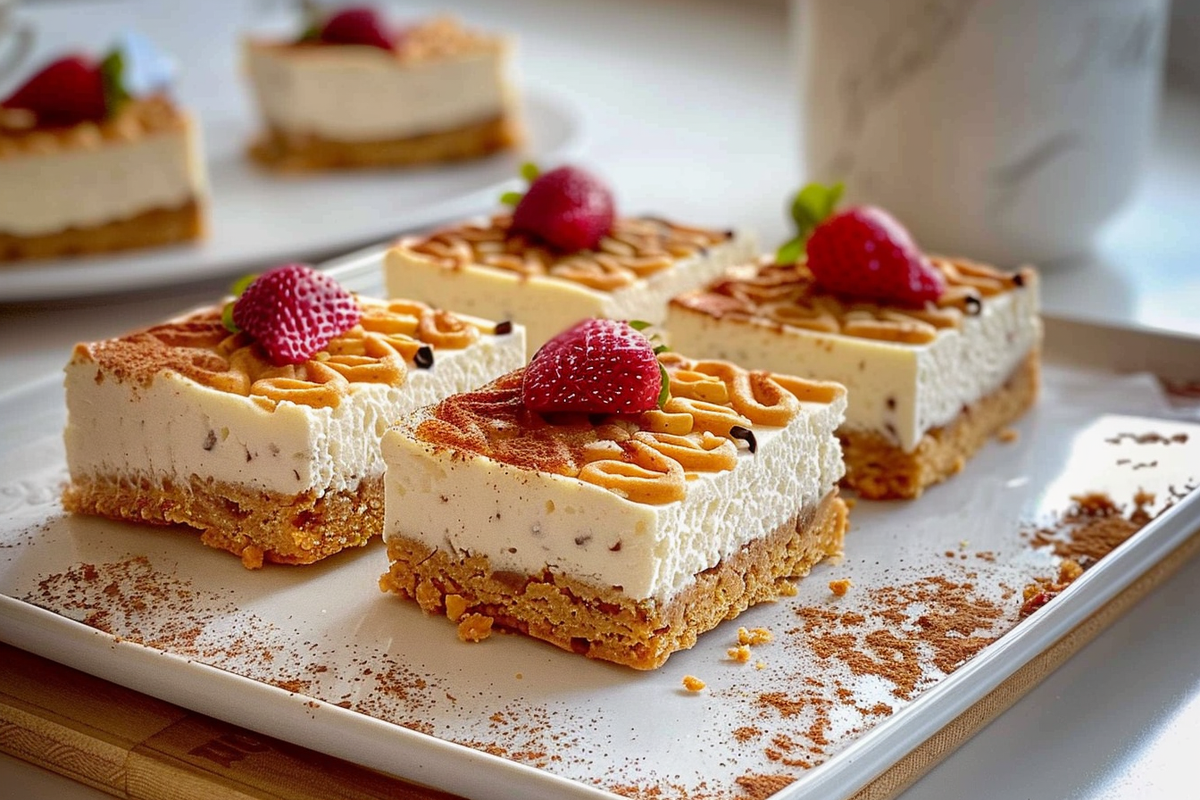 No-Bake Biscuit Cheesecake Bars