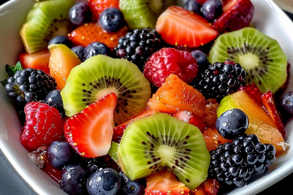 Tropical Kiwi & Berry Fruit Salad