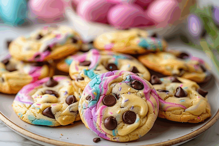 Easter Marble Chocolate Chip Cookies