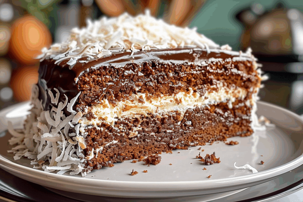 Heavenly Coconut Chocolate Cake