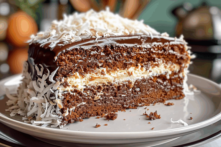 Heavenly Coconut Chocolate Cake