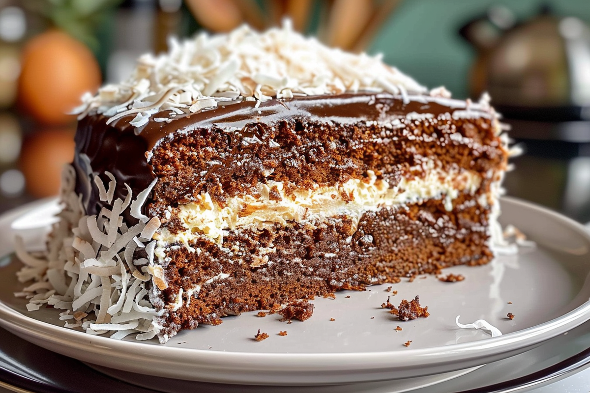 Heavenly Coconut Chocolate Cake