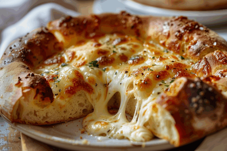 Filled Focaccia with Molten Cheese Fondue Core