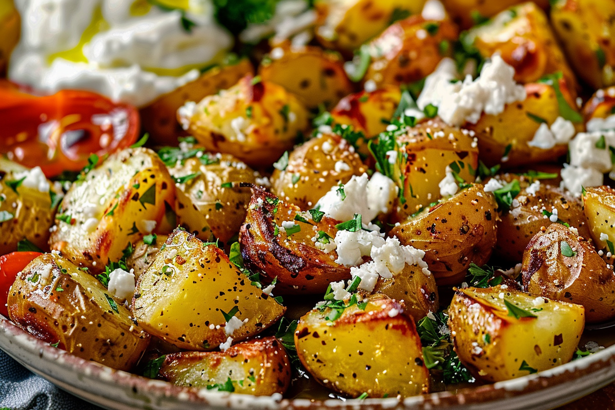 Greek Roasted Potatoes with Whipped Feta