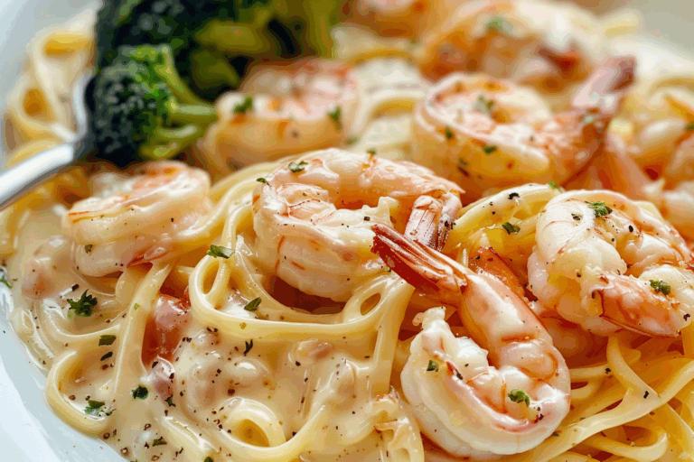Creamy Alfredo Shrimp Linguini