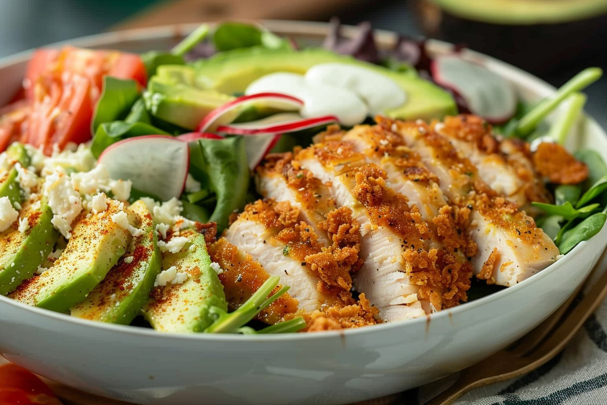 Crispy Chicken & Avocado Salad