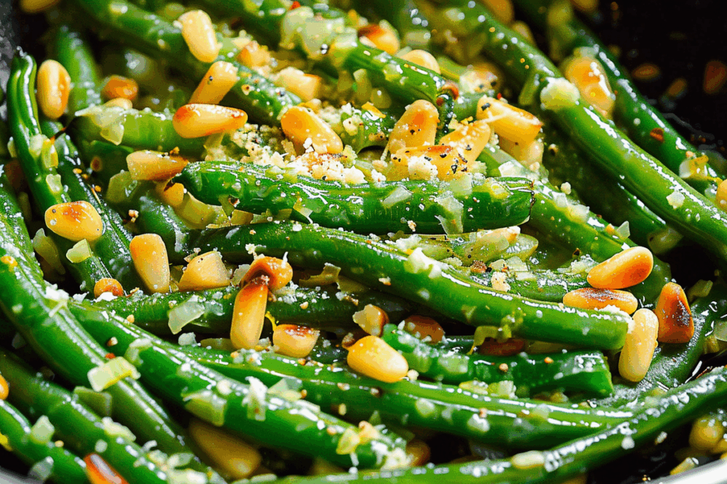 Green Beans with Pine Nuts Parmesan and Lemon