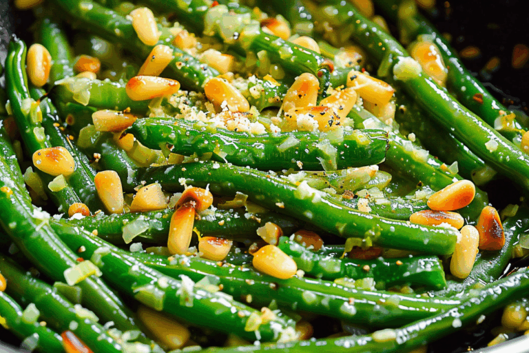 Green Beans with Pine Nuts Parmesan and Lemon