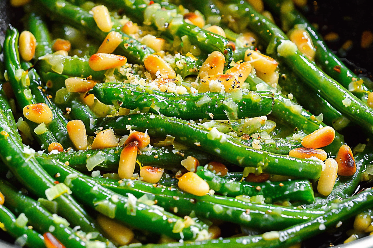 Green Beans with Pine Nuts Parmesan and Lemon