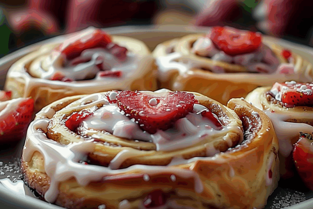Strawberry Cheesecake Cinnamon Rolls