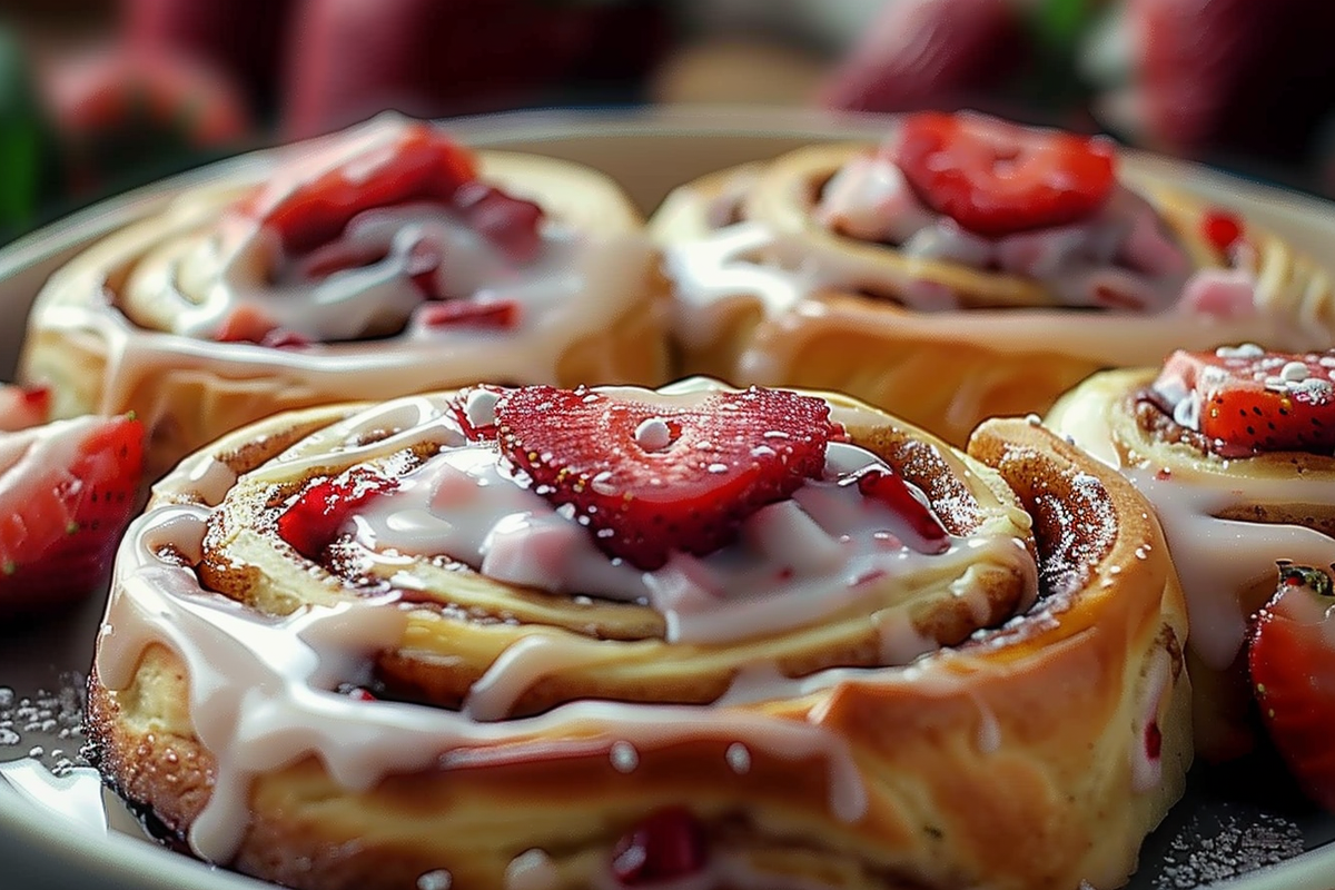 Strawberry Cheesecake Cinnamon Rolls