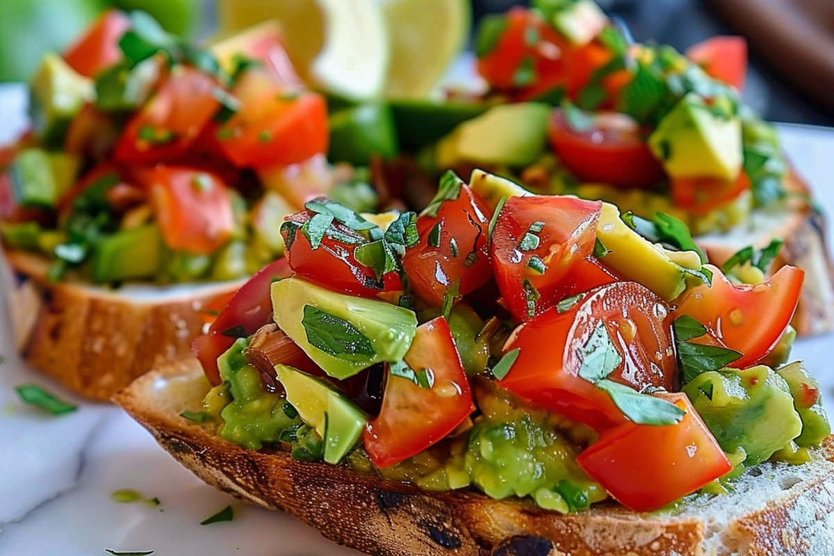 Smashed Avocado Bruschetta