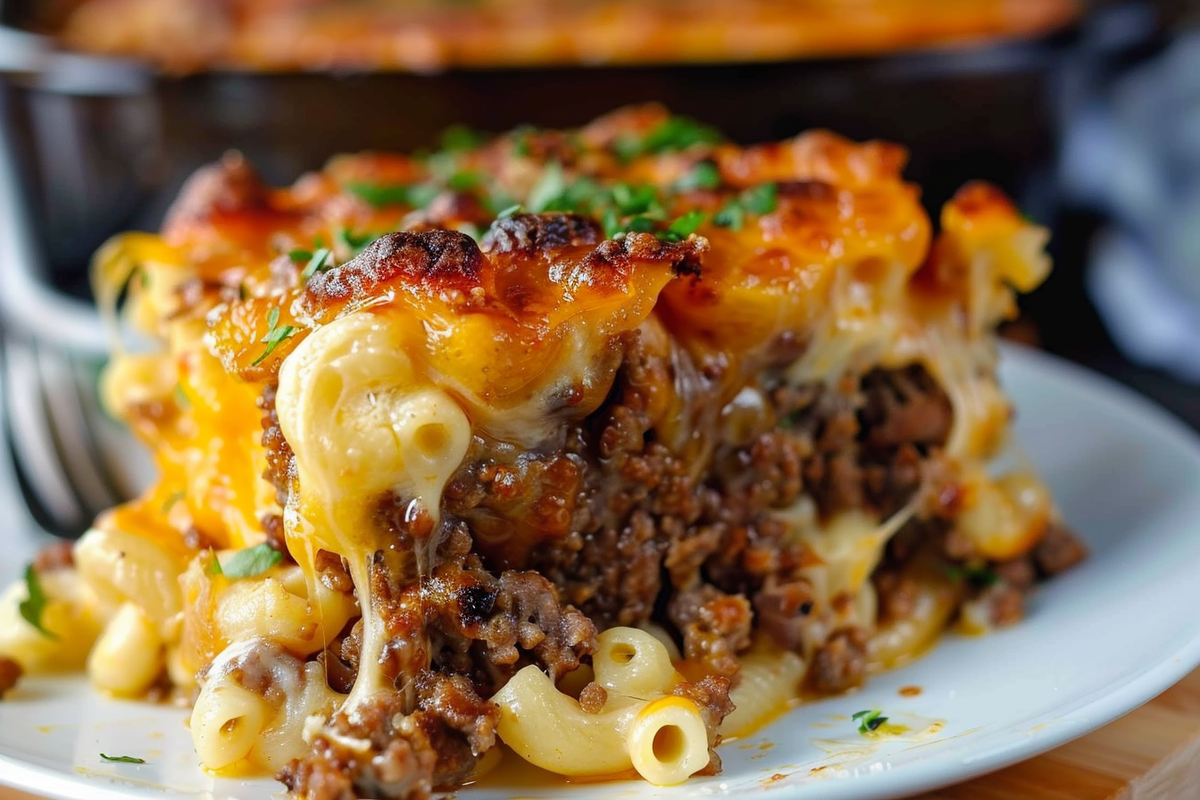 Mac and Cheese Meatloaf Casserole