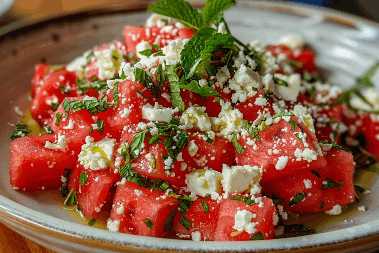 Watermelon Feta Mint Salad