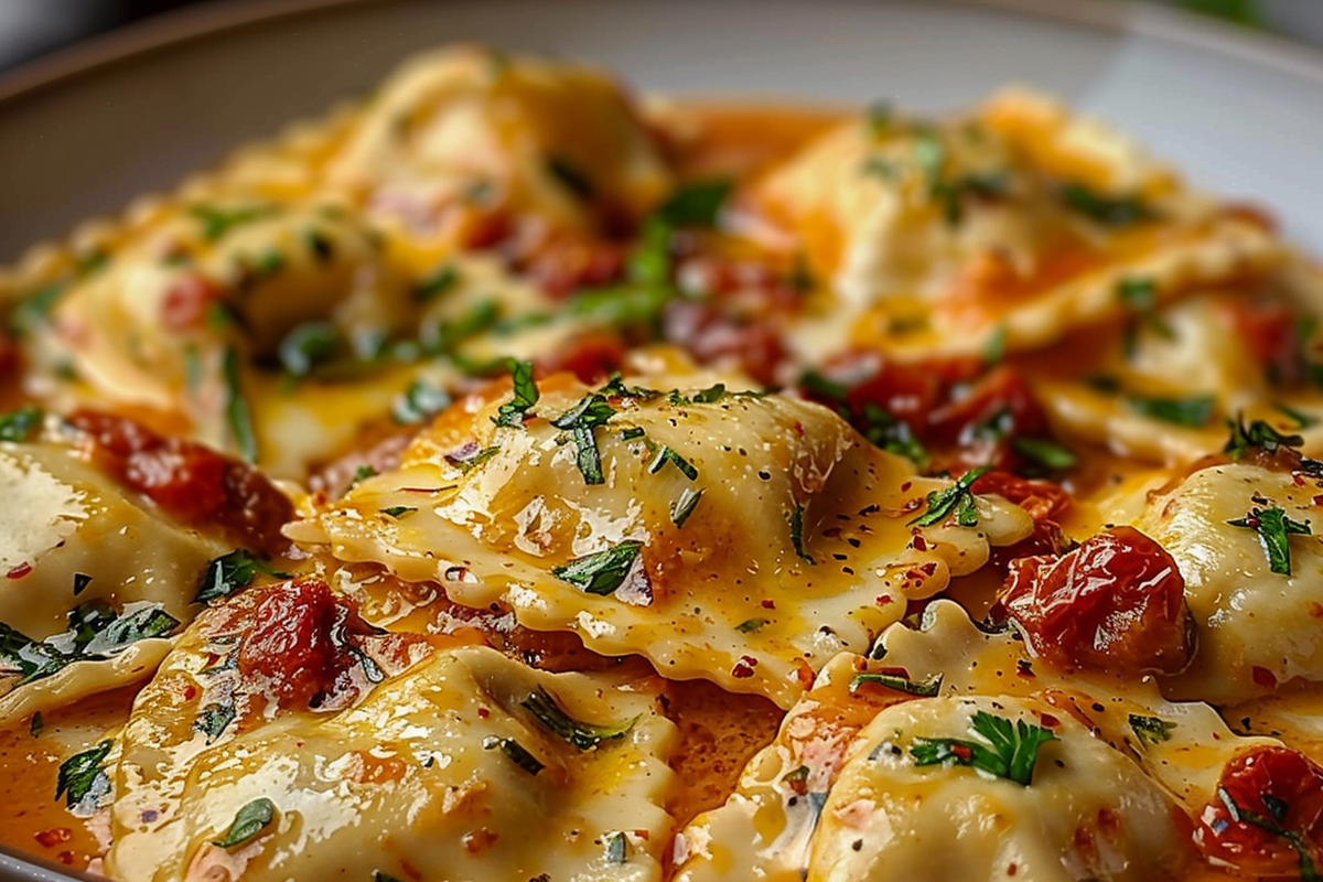 Creamy Sun-Dried Tomato Chicken Ravioli