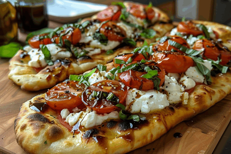 Tomato-Basil Naan Pizza with Goat Cheese