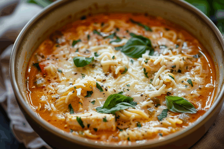 Slow Cooked Creamy Chicken Parmesan Soup