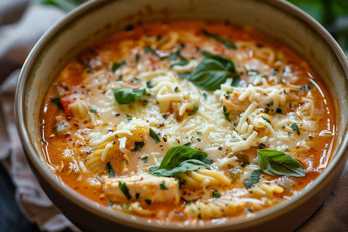 Slow Cooked Creamy Chicken Parmesan Soup